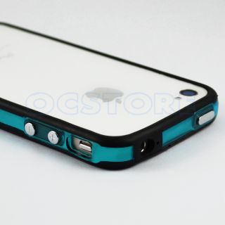 Black/Clear TPU Silicone Bumper Frame Case W/ Side Button For iPhone