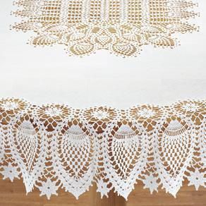 Crocheted Vinyl Lace Tablecloth Cover Round 70 Oblong 60x90 or 104
