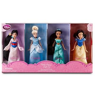 Disney Princess Doll Play Set 4pc Cinderella Mulan Snow White Jasmine