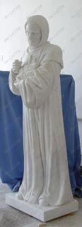 Hand Carved Marble Monument Statue Saint Bernard of Clairvaux