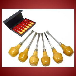 Wood Carving Chisels Tool Set 5 1 4 inch 6 PC New Palm Size