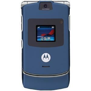 New Motorola V3 Razr AT T Cingular Blue Cell Phone W Warranty
