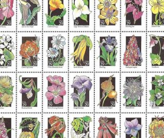 US 2647 2696 Wildflower Issue Full Sheet of 50 Stamps Mint Never