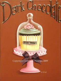Dark Chocolate Cupcake Cloche Print Catherine Holman