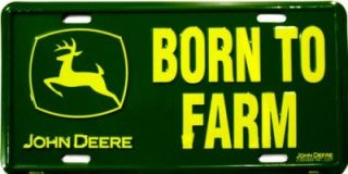 john deere born to farm auto tag license plate