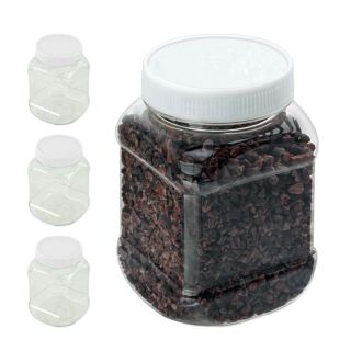 3pc Clear Plastic Spice Jar Kitchen Storage Set 1 1 4 Cup 300ml Screw