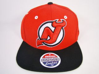  Devils Snapback Hat Red Classic Retro Logo Zephyr Hockey NHL