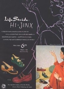 1950 A Ad Life Stride Shoes Claire McCardell Dress