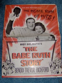 The Babe Ruth Story 1948 William Bendix Claire Trevor