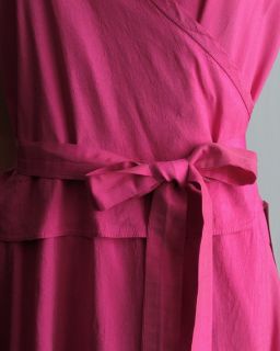 Calypso Christiane Celle Bright Pink Silk Wrap Dress M #2963