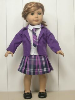 4pc Fashion Doll Clothes Outfit for 18 American Girl New Purple