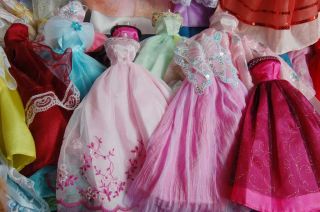 New Fashion 15 Items Barbie Dolls Dress/Clothes + shoes + hangers
