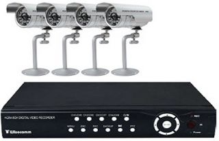 Clover BUN0884 H 264 DVR System with 8CH DVR 4 Cameras