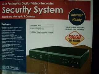 CLOVER CDR0440 500 gb DVR w/ 4 cameras security system. surveillance