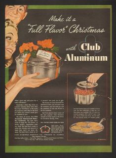 1946 Club Aluminum Cookware Utensils Christmas Print Ad