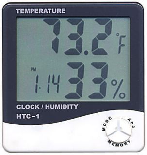 Indoor Thermohygrometer HTC 1 Hygrometer Clock Digital