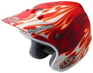Troy Lee Designs D2 Open Face   Carbon Flame Yellow