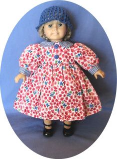 For American Girl Doll Clothes DRESS & Matching Crocheted Hat 18 doll