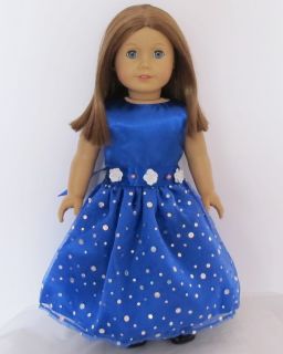 1pcs Doll Clothes Blue Princess Dress FOR18 American Girl New