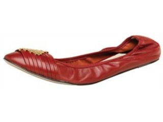 Ted Baker Womens Red Gold Pumps Flats Shoes 4 37 BNIB