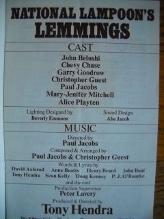  Lampoons Lemmings John Belushi Chevy Chase Christopher Guest