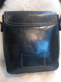 Christopher Kon Black Leather Cross Body Field Shoulder Bag Purse