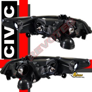  CIVIC 2DR COUPE CCFL HALO PROJECTOR HEADLIGHTS & LED TAIL LIGHTS RED