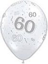10x Diamond Clear 60th 60 Balloons Anniversary Birthday