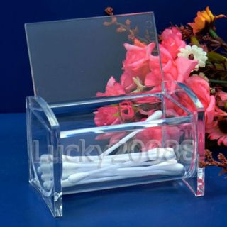 Clear Acrylic Cosmetic Organizer Makeup Case Q Tip Cotton Swab Stick