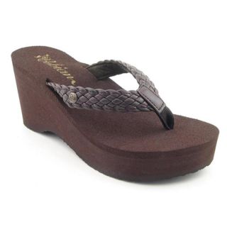 Cobian Zoe Womens Size 10 Brown Platforms Leather Flip Flops Sandals