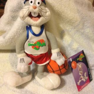 Bugs Bunny Miniature Stuffed Animal Space Jam With Basketball 1996