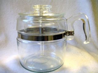  Cup Vtg Pyrex Glass Coffee Pot Percolator Flameware Complete Clean