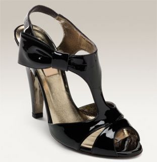 Valentino Mena T Strap Patent Leather Sandal