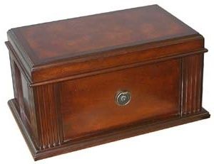CIGAR HUMIDOR 75 ct Antique Style & Humidifier Hygrometer NEW