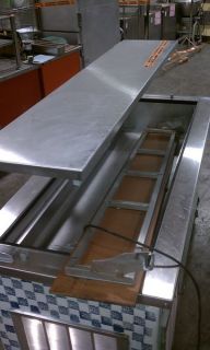 Stainless Cafeteria Refrigerated Deli Serving Unit 74 Long by
