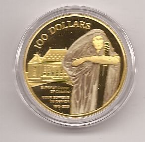 2005 $100 14k Gold Canada Coin Supreme Court of Justice