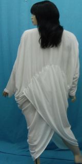 Q451 White Cocoon Dress Top Made 2 Order M L 1x 2X