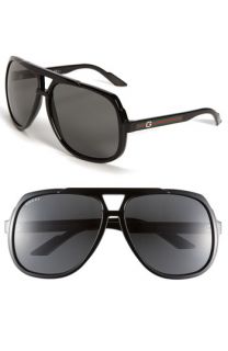 Gucci Logo Temple 63mm Aviator Sunglasses