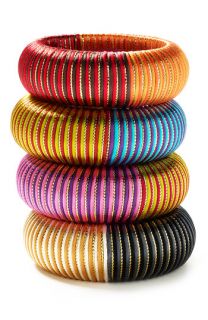 Cara Accessories Silk Stripe Two Tone Bangle
