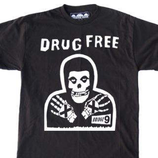 Skull Straight Edge Drug Free T Shirt Cmpunk Original