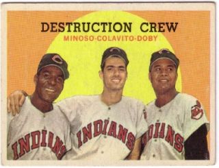 Minnie Minoso Rocky Colavito Larry Doby Indians 1959 Topps Destruction