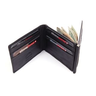 Mens Leather Wallet Spring Money Clip Z Shape Trifold Bifold 11 Card