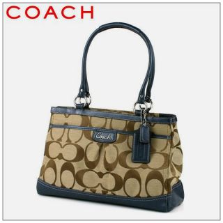 Coach Signature Canvas Satchel Shoulder Bag 100 Authentic F19725 $358