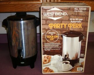 West Bend Party Perk Coffee Maker Pot 12 to 30 Cup Great for Christmas