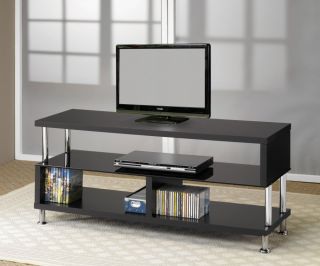 Contemporary Black Finish TV Stand by Coaster Furniture