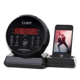 Coby CSMP121 Am FM Clock Radio with iPod iPhone Docking Speaker System