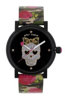 Betsey Johnson Graphic Dial Print Strap Watch