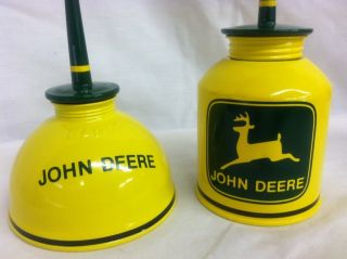 Vintage Collectible Restored Pair Of John Deere Eagle Oil Cans