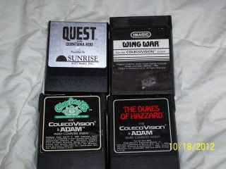 Colecovision Game Lot Of 4 RARE Games Dukes Hazzard Quest Cabbage Wing