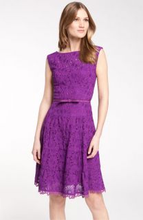 Nanette Lepore Balloon Belted Lace Dress